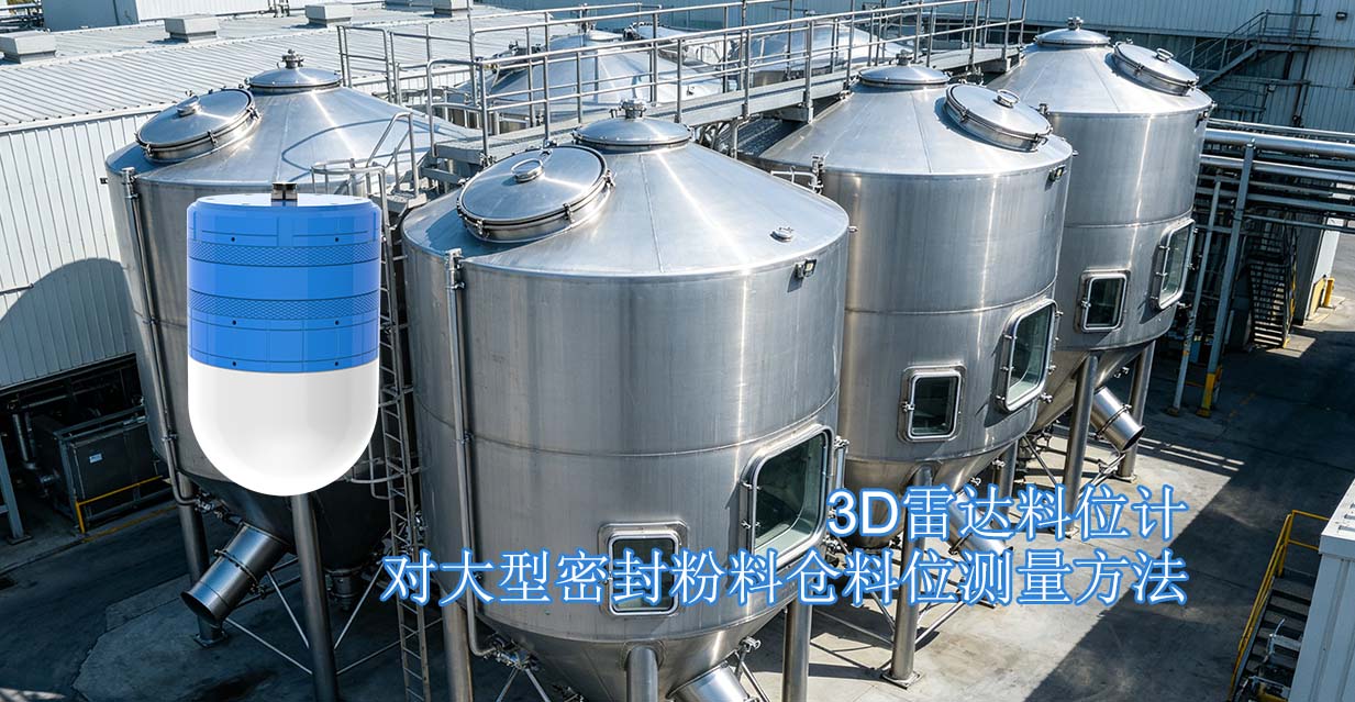 3D雷达料位计对大型密封粉料仓料位测量方法
