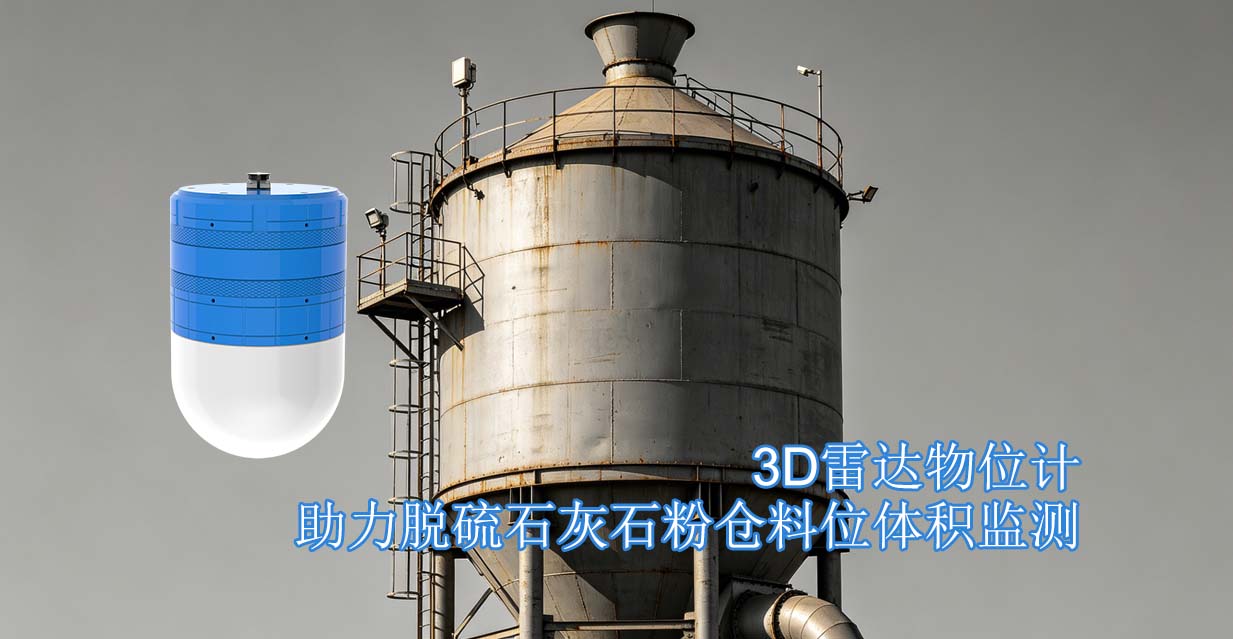 3D雷达物位计助力脱硫石灰石粉仓料位体积监测