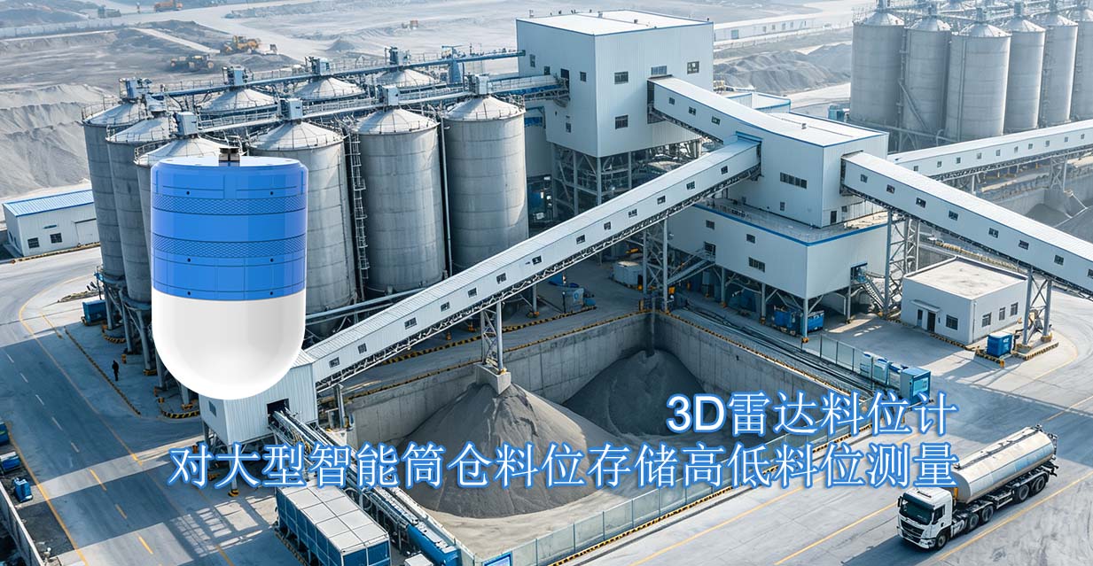 3D雷达料位计对大型智能筒仓料位存储高低料位测量