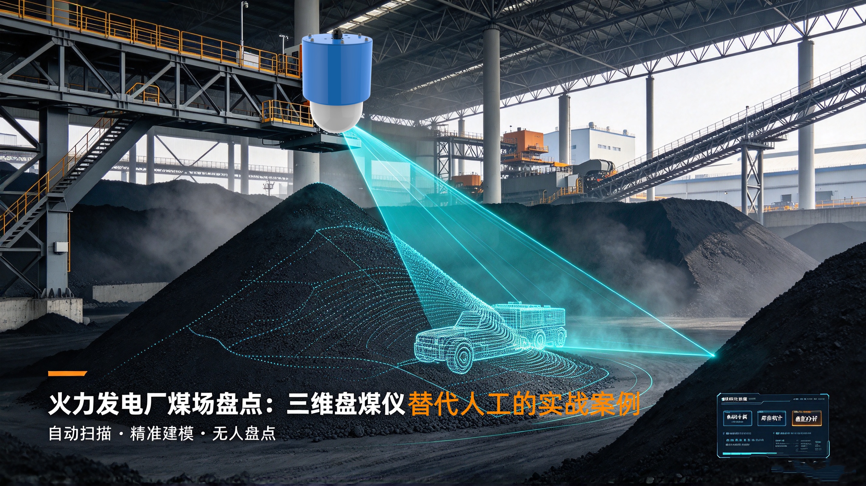 火力发电厂煤场盘点：三维盘煤仪替代人工的实战案例